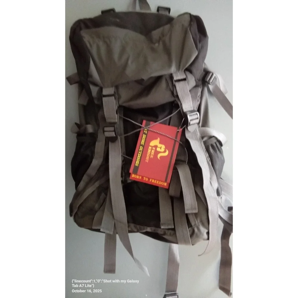 Fire Knight Outdoors Hiking‎ Backpacking Camping Travel Daypack Gray Brown